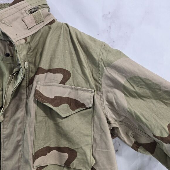 Vintage Desert Camo Jacket Mens Large Regular Coat Cold Weather Field Class 4 - Picture 10 of 11